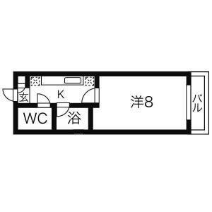 パレット(1K/1階)の間取り写真