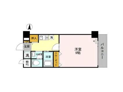 ラッフィナート有瀬(1K/3階)の間取り写真