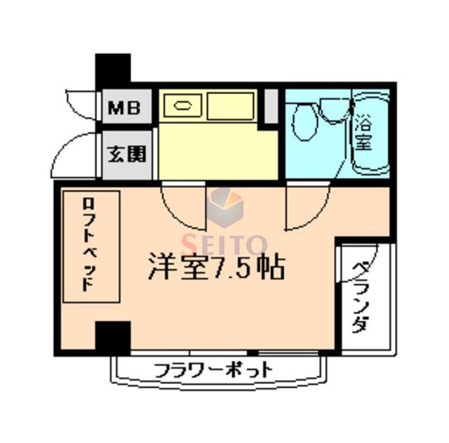 アンシャンテ豊中(1K/1階)の間取り写真