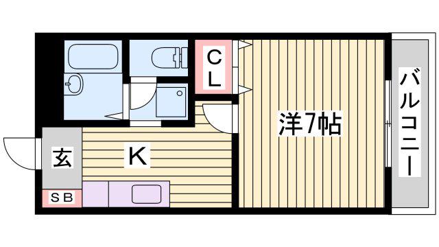 ハイツ緑苑(1K/1階)の間取り写真