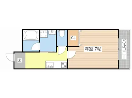 パラディ下坂(1K/3階)の間取り写真
