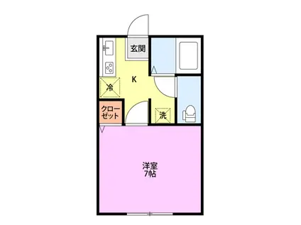 フォレストヒルズ A棟(1K/1階)の間取り写真