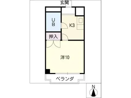 山清ビル(1K/4階)の間取り写真