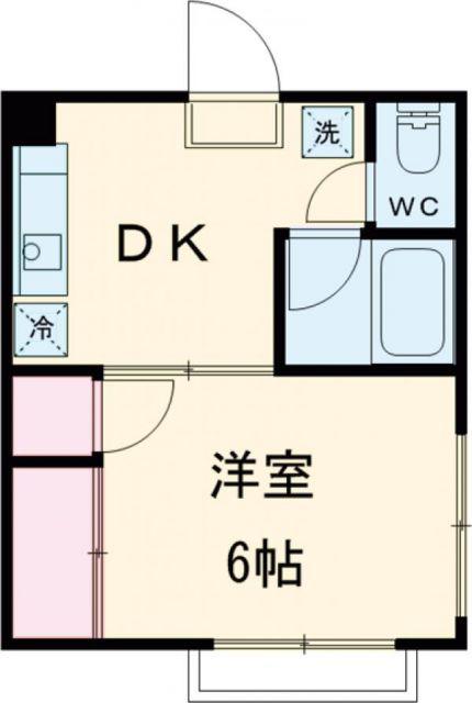 コーポあかし(1DK/2階)の間取り写真