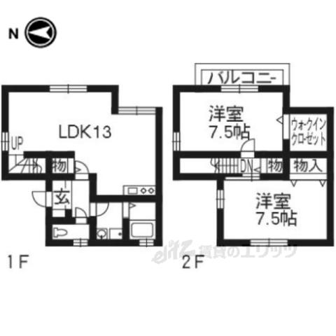 エターナルウッドⅡ(2LDK/1階)の間取り写真