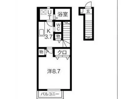 MIKOTO 12(1K/2階)の間取り写真
