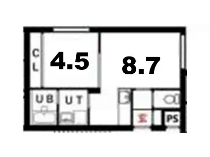 ENCHANT S-VILLAGE16N(1LDK/4階)の間取り写真