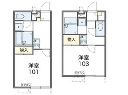 ルミエール馬場(1K/2階)の間取り写真