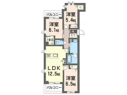 エクラージュ目白(3LDK/3階)の間取り写真