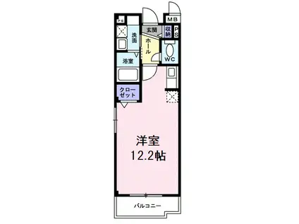 フランメゾン(1K/2階)の間取り写真
