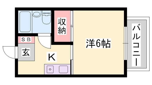 ハイツタイヨウ(1K/2階)の間取り写真