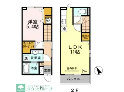 エバーグリーン栄(1LDK/1階)の間取り写真
