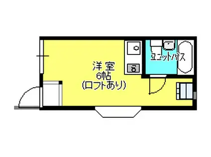 キャロットハウス毛呂(ワンルーム/1階)の間取り写真