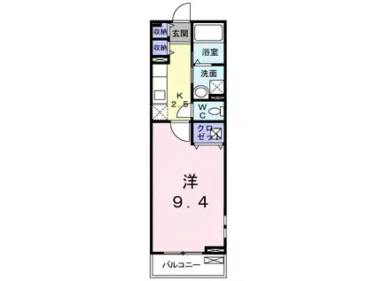 プルミエ(1K/2階)の間取り写真