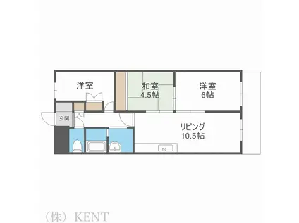 しんかわコーポ裏参道(3LDK/2階)の間取り写真