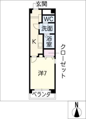 ADD SQUARE(1K/1階)の間取り写真