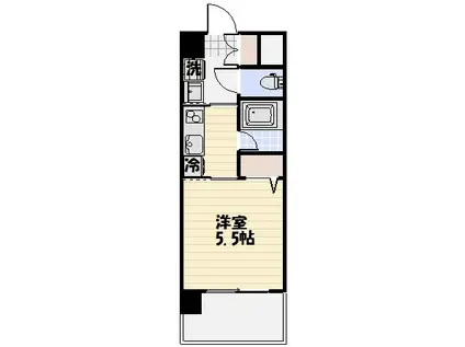 ロイヤルタワー学園の杜(1K/6階)の間取り写真