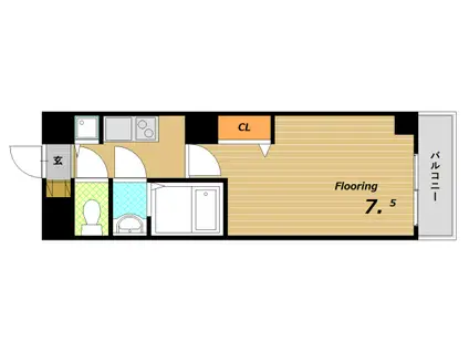 メゾン・ドヴィレ須磨(1K/3階)の間取り写真