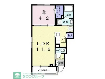 メゾンわかば(1LDK/1階)の間取り写真