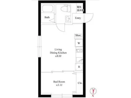 グラウンデュークス西大島(1LDK/5階)の間取り写真