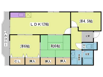 第3森本マンション(3LDK/3階)の間取り写真