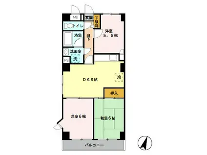 プレジール井山(3DK/3階)の間取り写真