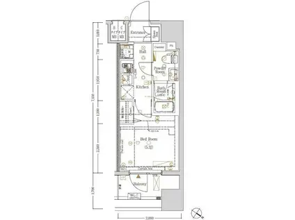 LOG川崎駅前(1K/4階)の間取り写真