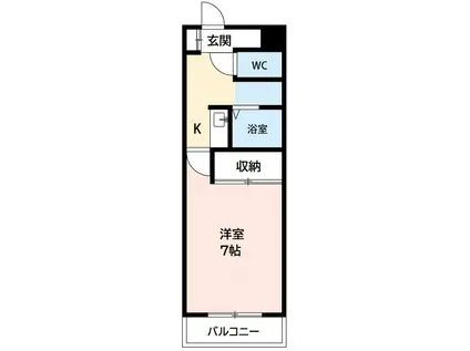 ベルシャンブール本宿(1K/3階)の間取り写真