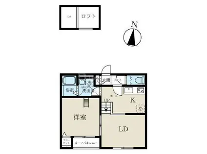 BELL BRUN(1LDK/2階)の間取り写真