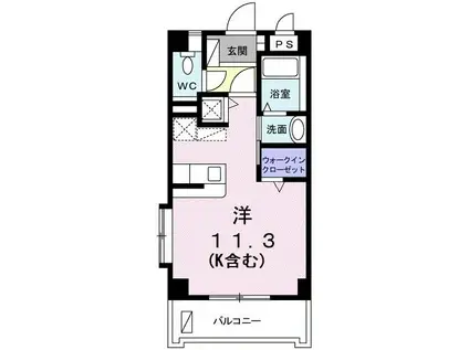 ニューアメニティービラ壺屋(ワンルーム/3階)の間取り写真