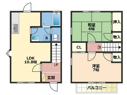 三井グリーンハイツ(2LDK/1階)の間取り写真
