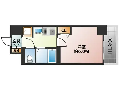 エスリード東梅田(1K/3階)の間取り写真