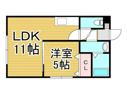 エルム文京町(1LDK/1階)の間取り写真