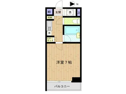 ミッテル三田II(1K/9階)の間取り写真