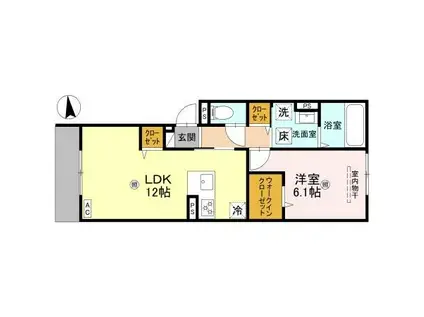 CHRYSANTHEME大鳥 (1LDK/2階)の間取り写真