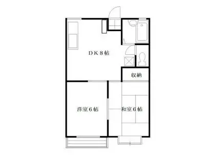 けやきハイツB(2DK/2階)の間取り写真