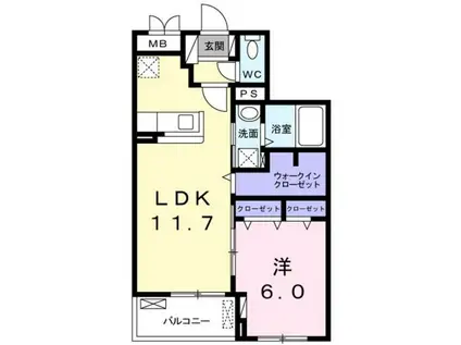 サフィア花小金井(1LDK/2階)の間取り写真