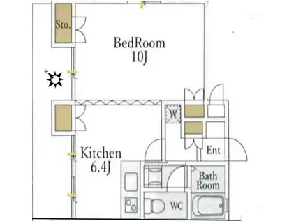 MAISON DE CIELII(1DK/3階)の間取り写真