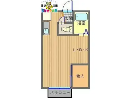 ウッディヒルズ辻町(ワンルーム/1階)の間取り写真