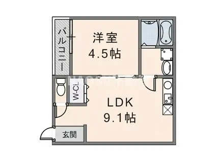 マークヴィラ水走(1LDK/2階)の間取り写真