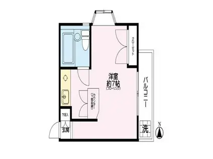 シェソワウィン(ワンルーム/3階)の間取り写真