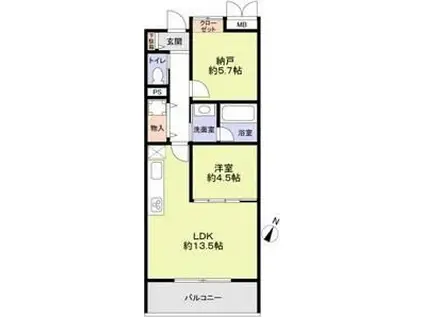 THE TAKASUNA KULTURCE(1SLDK/1階)の間取り写真