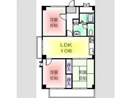 イーストガーデン バラ館(3LDK/4階)の間取り写真