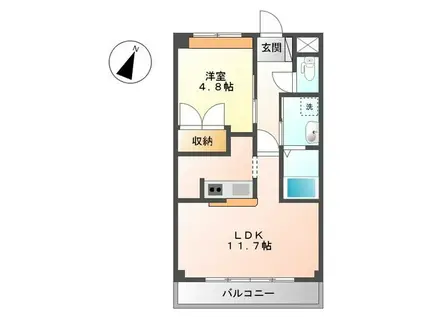 レコルト山手(1LDK/2階)の間取り写真