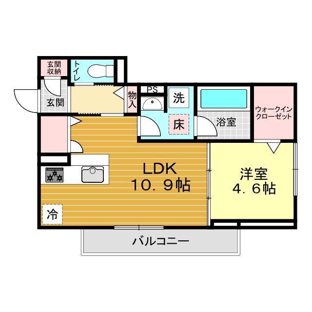 ディアライズ春日町B棟(1LDK/1階)の間取り写真