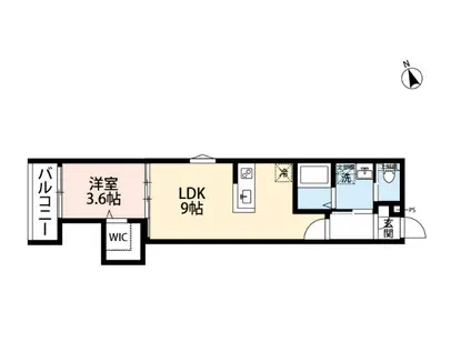 MIRAI STAGE 松戸新田(1LDK/1階)の間取り写真