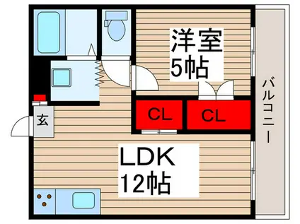 アーク春雨橋A棟(1LDK/2階)の間取り写真