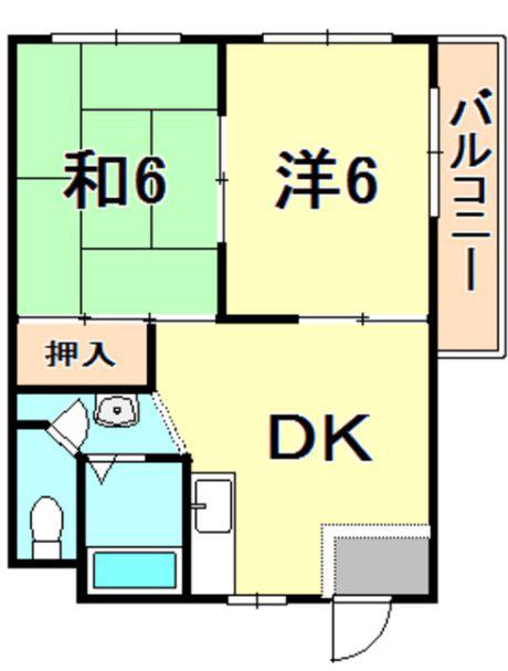 Nビレッジ(2DK/4階)の間取り写真