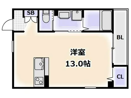 ディオコーポはりなかの(ワンルーム/2階)の間取り写真