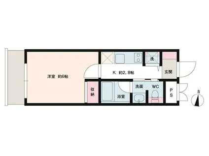 コンフォート桜新町(1K/3階)の間取り写真